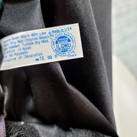 Vintage Maidenform 38 Full Black Slip Lingerie‎ Something Special Nylon Lace - Picture 9 of 9